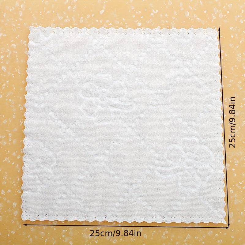 10pcs Flower Embossed Washcloth Soft Microfiber Napkins Small Square Towel