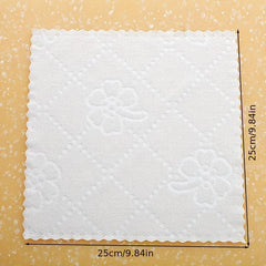 10pcs Flower Embossed Washcloth Soft Microfiber Napkins Small Square Towel