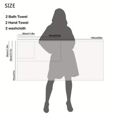3pcs Coral Velvet Towel Set Highly Absorbent for Bathroom