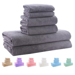 3pcs Coral Velvet Towel Set Highly Absorbent for Bathroom