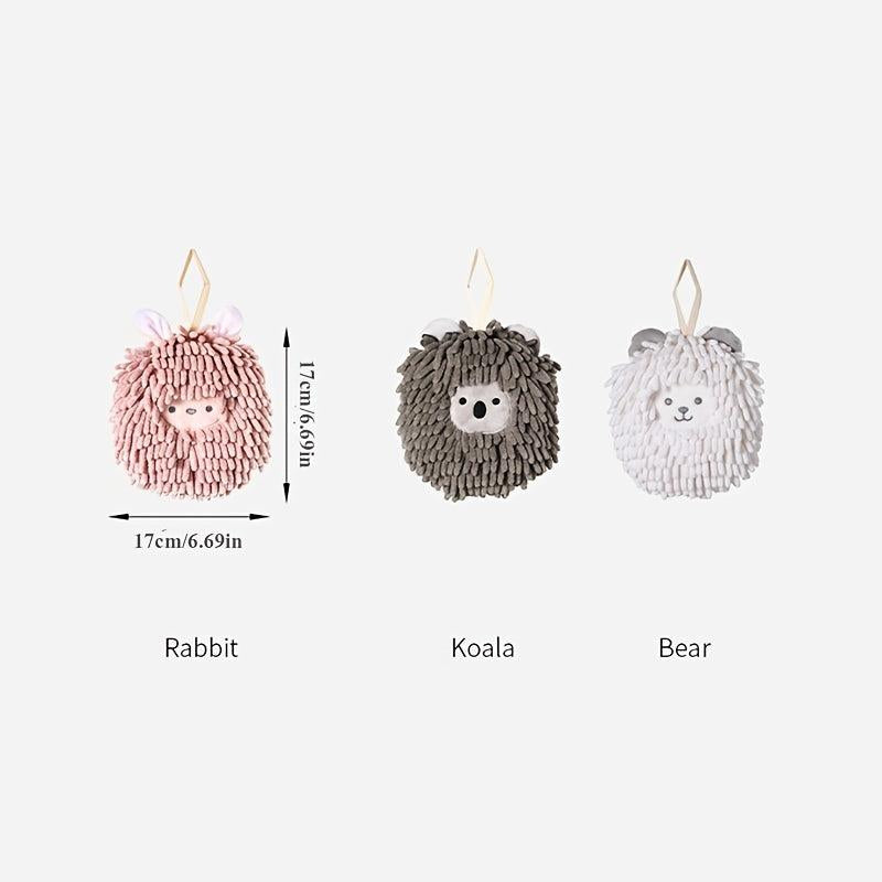 1pc Cartoon Hanging Towel Quick Drying Chenille Lovely Rag Thickened Towel