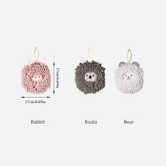 1pc Cartoon Hanging Towel Quick Drying Chenille Lovely Rag Thickened Towel
