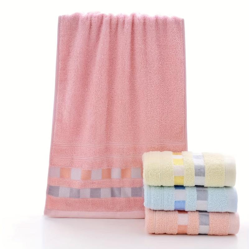 Soft Plaid Pattern Hand Towel for Home Bathroom, Skin-friendly Face Towel