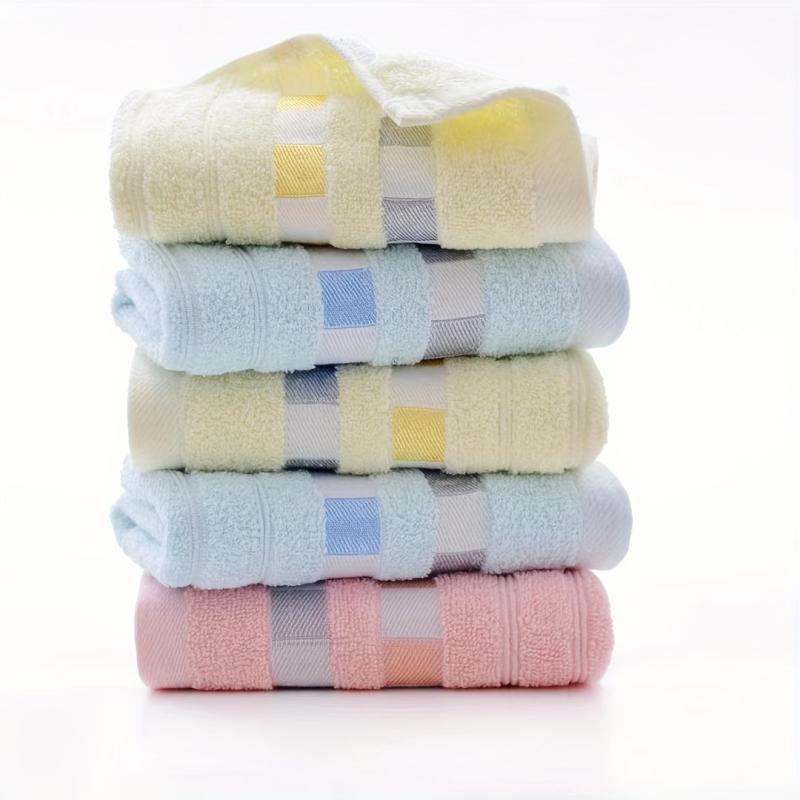 Soft Plaid Pattern Hand Towel for Home Bathroom, Skin-friendly Face Towel