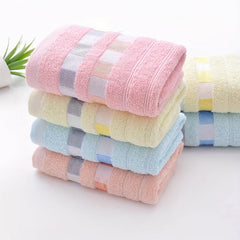 Soft Plaid Pattern Hand Towel for Home Bathroom, Skin-friendly Face Towel
