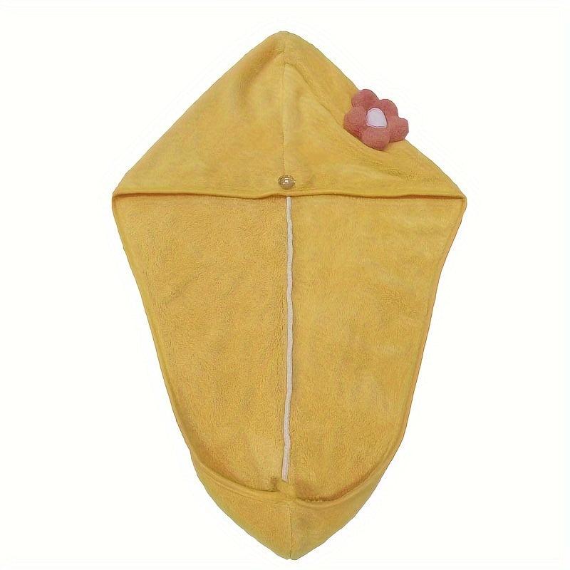 Flower Coral Velvet Hair Towel - Quick Drying Hair Towel Wrap
