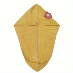 Flower Coral Velvet Hair Towel - Quick Drying Hair Towel Wrap
