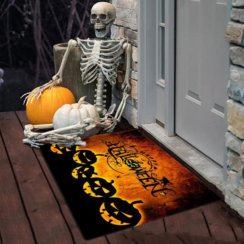 Halloween Pumpkin Pattern Floor Mat Non Slip Soft Area Rug