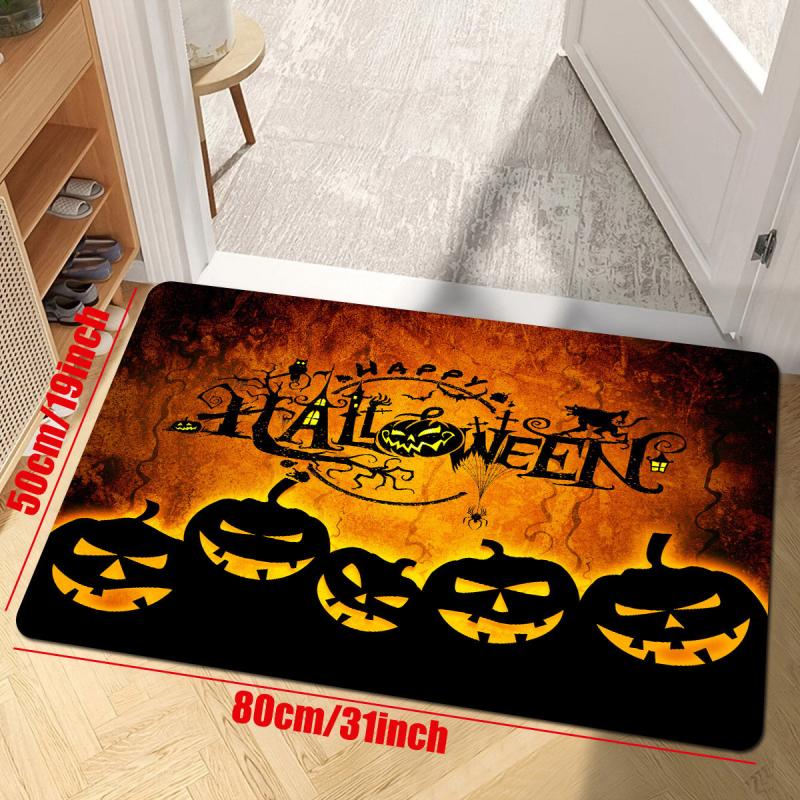 Halloween Pumpkin Pattern Floor Mat Non Slip Soft Area Rug