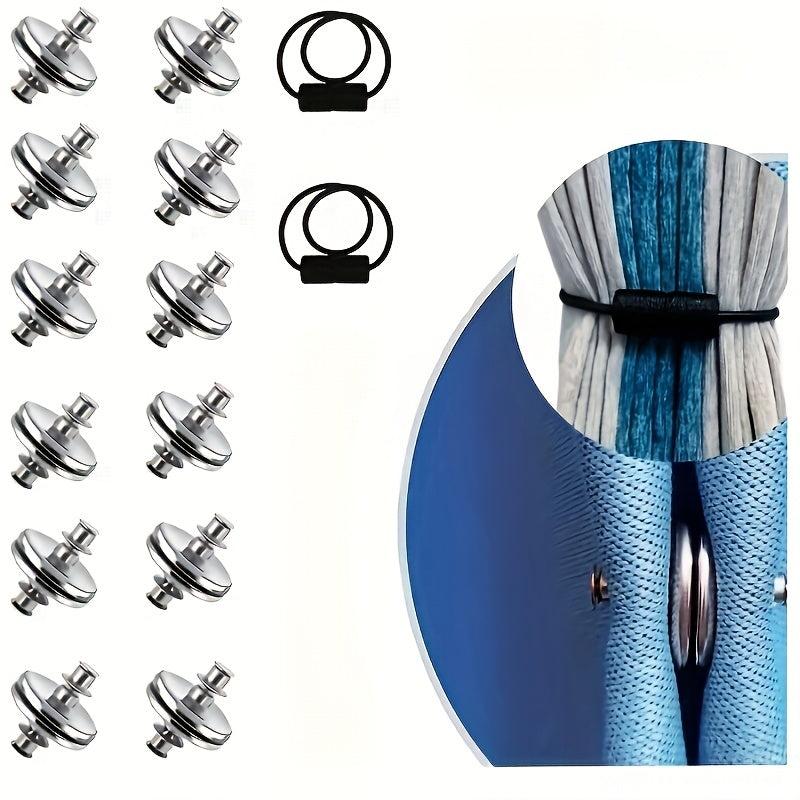 Magnetic Curtain Tieback Clips - Set of 6, 12, 18 - Home Office Bathroom Bedroom