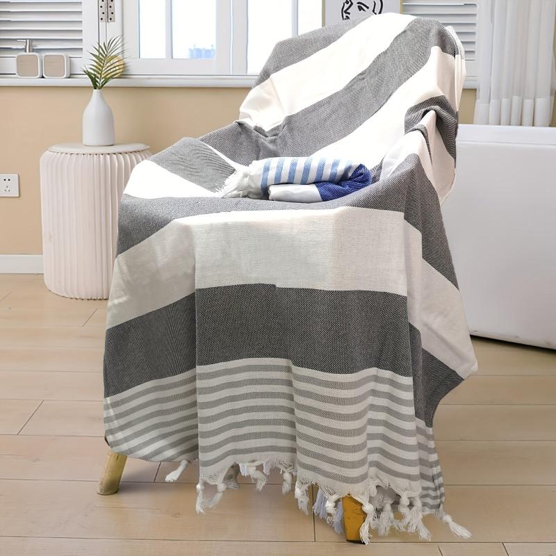 Stripe Bath Sheet Oversized Bath Towel Highly Absorbent Quick Drying