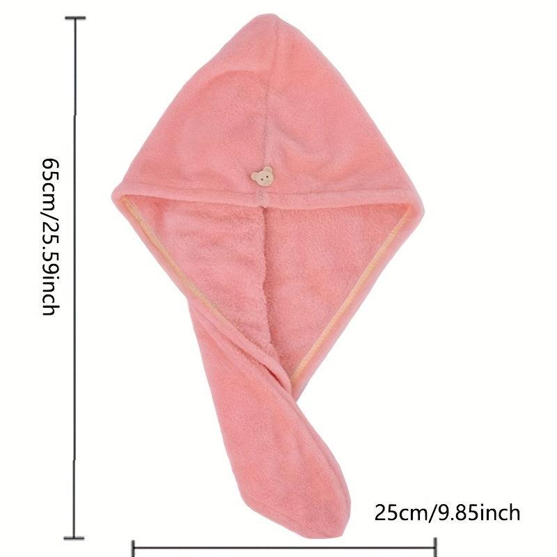 Coral Fleece Hair Towel Soft Drying Cap Quick Absorbent Wrap Towel