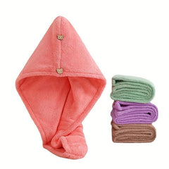 Coral Fleece Hair Towel Soft Drying Cap Quick Absorbent Wrap Towel