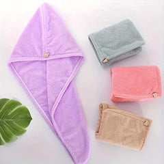 Coral Fleece Hair Towel Soft Drying Cap Quick Absorbent Wrap Towel