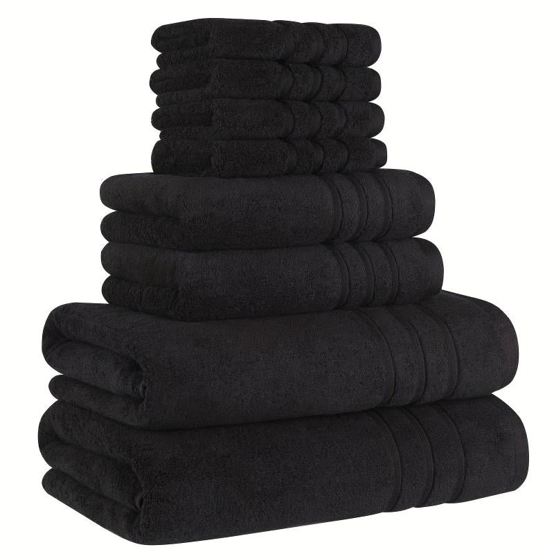 8pcs Soft Cotton Towel Set Bathroom Towels - 2 Bath, 2 Hand, 4 Face