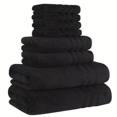 8pcs Soft Cotton Towel Set Bathroom Towels - 2 Bath, 2 Hand, 4 Face