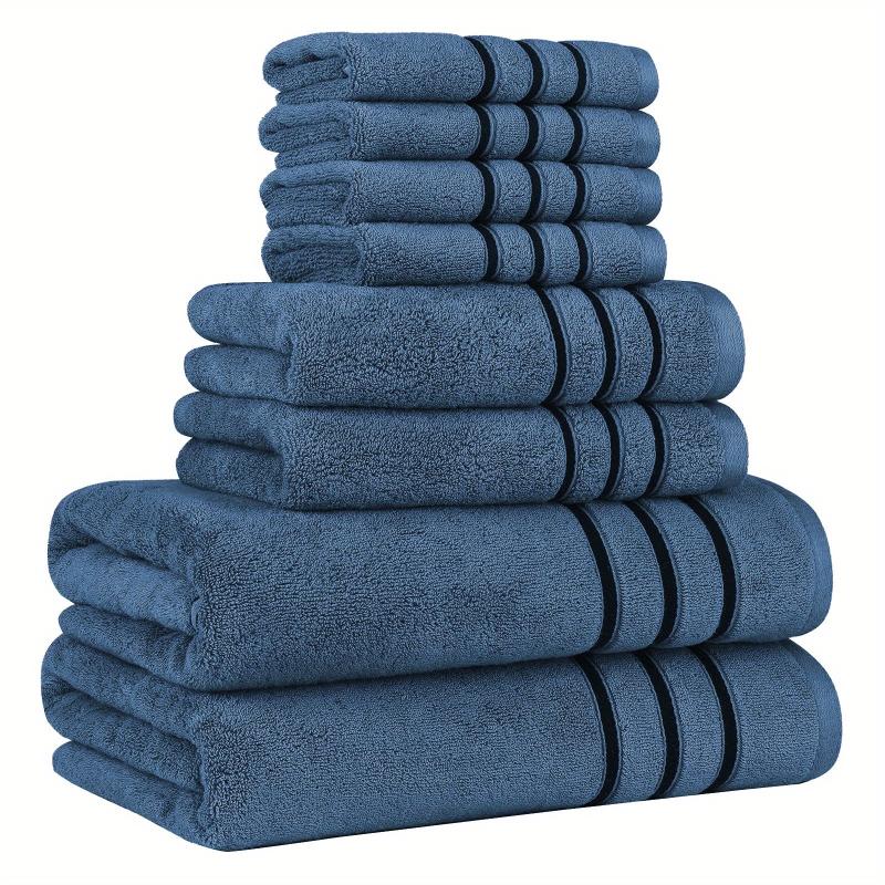 8pcs Soft Cotton Towel Set Bathroom Towels - 2 Bath, 2 Hand, 4 Face