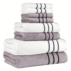 8pcs Soft Cotton Towel Set Bathroom Towels - 2 Bath, 2 Hand, 4 Face