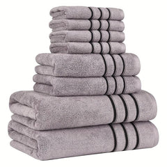 8pcs Soft Cotton Towel Set Bathroom Towels - 2 Bath, 2 Hand, 4 Face