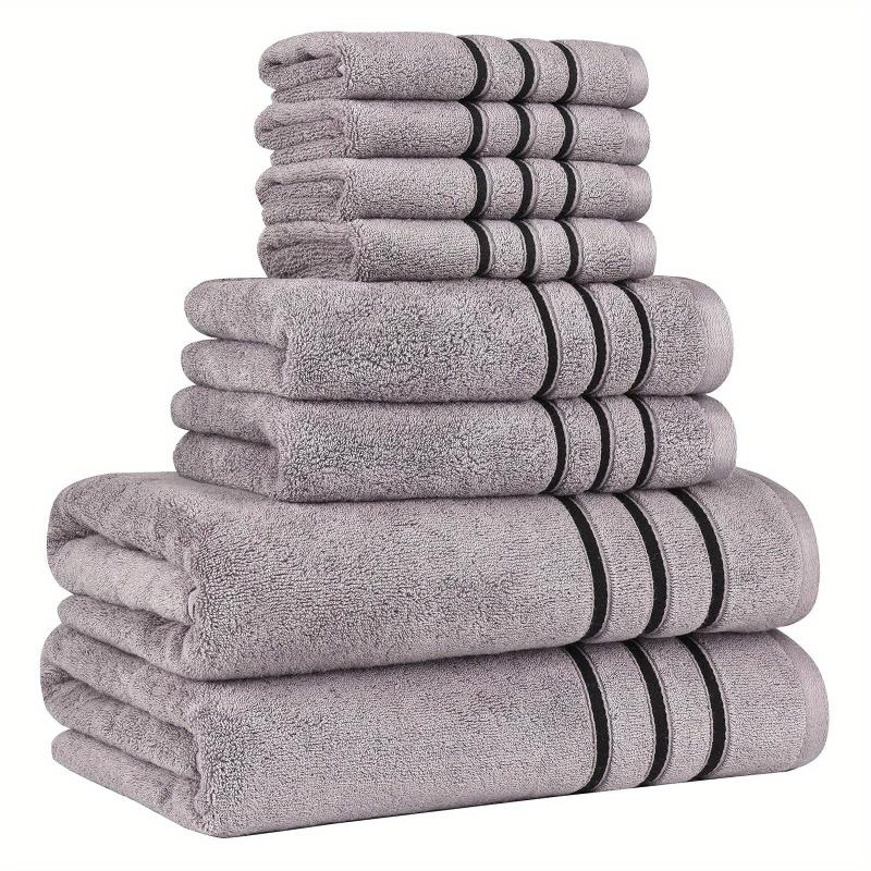8pcs Soft Cotton Towel Set Bathroom Towels - 2 Bath, 2 Hand, 4 Face