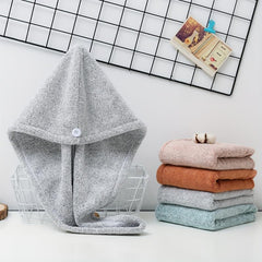 Bamboo Charcoal Hair Towel Absorbent Quick Drying Cap