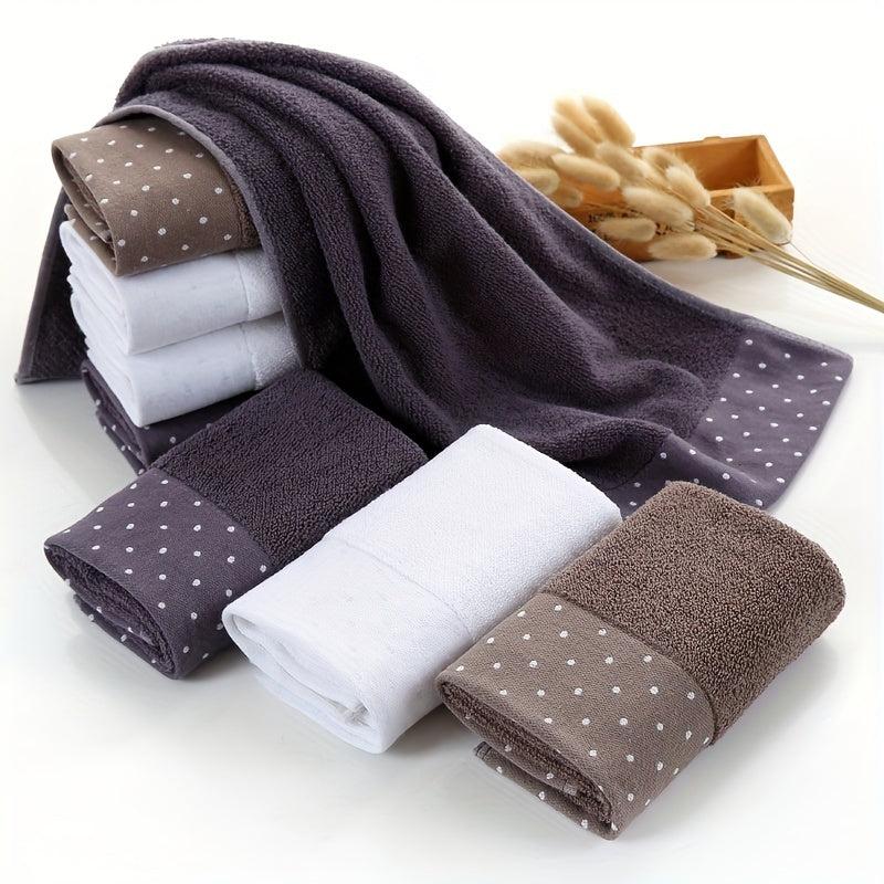 3pcs Polka Dots Hand Towel Soft Skin-friendly Face Towel Absorbent Towel