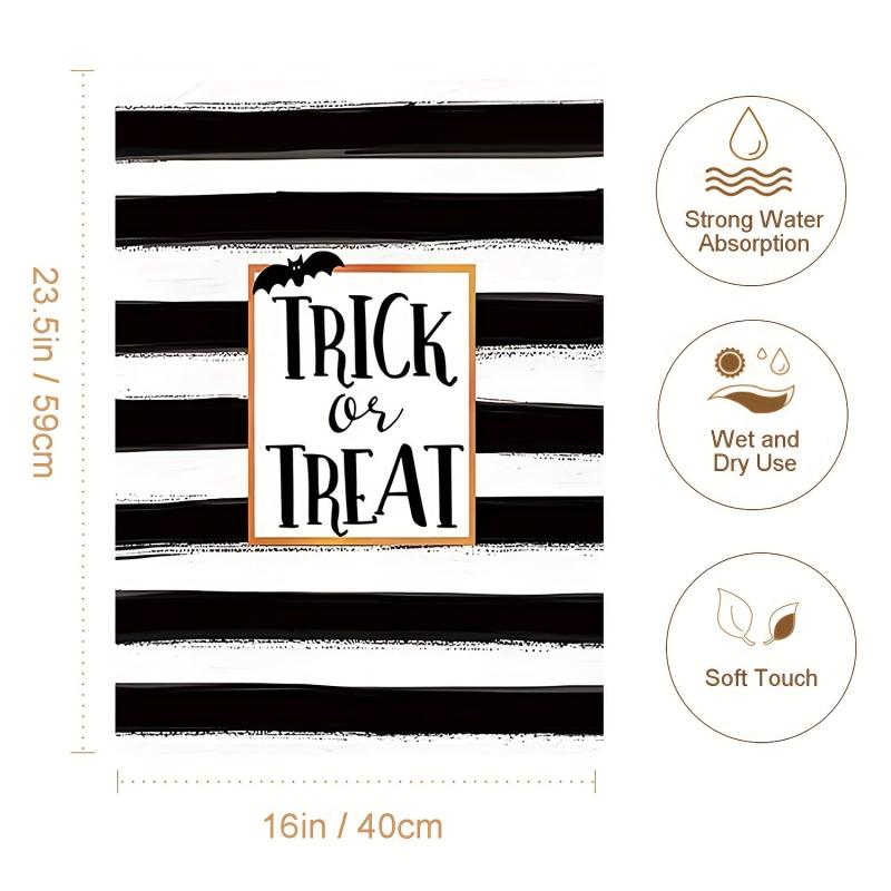 Halloween Pattern Dish Towels Set Pumpkin Dish Cloths Home Decoration Towels