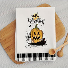 Halloween Pattern Dish Towels Set Pumpkin Dish Cloths Home Decoration Towels