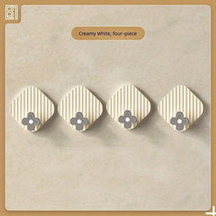 4pcs Self Adhesive Flower Utility Hooks for Bathroom Towel Hanger