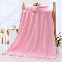 2pcs Embroidered Towel Set Soft Quick Dry Absorbent Towels for Bathroom