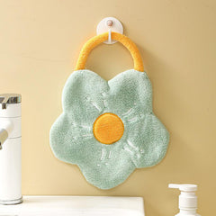 Flower Shaped Hanging Towel Coral Fleece Quick drying Fingertip Towel