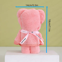 Bear Hand Towel Coral Velvet Soft Thickened Hand Towel