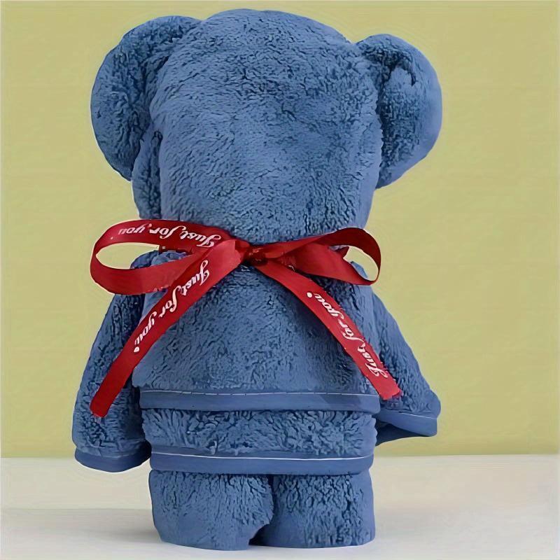 Bear Hand Towel Coral Velvet Soft Thickened Hand Towel
