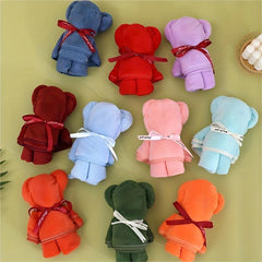 Bear Hand Towel Coral Velvet Soft Thickened Hand Towel