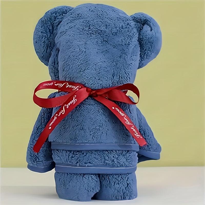 Bear Hand Towel Coral Velvet Soft Thickened Hand Towel