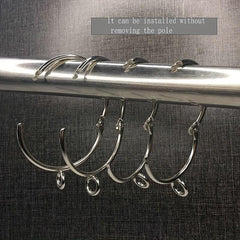 10pcs Stainless Steel Metal Ring for Bathroom Shower Curtain Rod Window Curtain