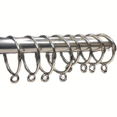 10pcs Stainless Steel Metal Ring for Bathroom Shower Curtain Rod Window Curtain