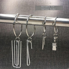10pcs Stainless Steel Metal Ring for Bathroom Shower Curtain Rod Window Curtain