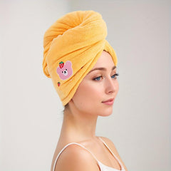 Embroidered Hair Towel Soft Hair Drying Cap Highly Absorbent Hair Wrap Towel