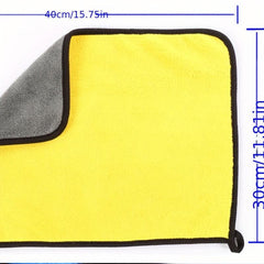 2pcs Coral Velvet Car Cleaning Towel Soft Absorbent Cleaning Rag 30x40cm