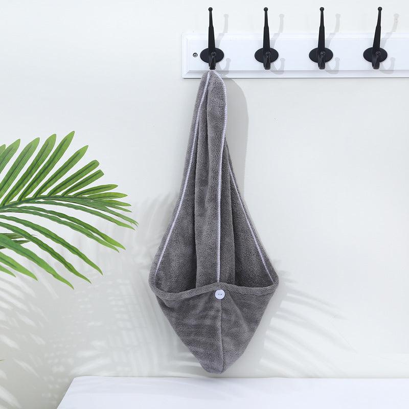 Microfiber Hair Towel Hair Turbans for Wet Hair Drying Anti Frizz Pink Grey