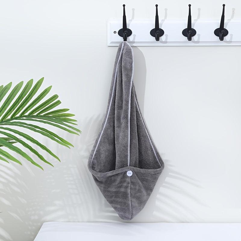 Microfiber Hair Towel Hair Turbans for Wet Hair Drying Anti Frizz Pink Grey