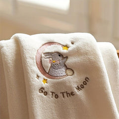 Quick Drying Rabbit Print Bath Towel for Summer Shower Couple Style