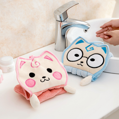 Cat Pattern Hanging Towel Absorbent Soft Towel