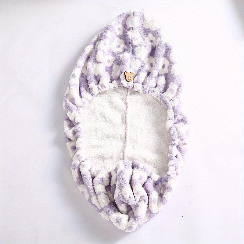 Soft Hair Drying Cap Coral Fleece Thickened Hair Towel Bathroom Water Absorbent