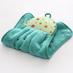 Soft Coral Velvet Fingertip Towel with Fruit Pattern Hangs for Drying Hands