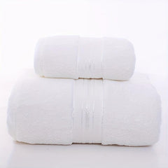 2pcs Soft Cotton Towel Set Thick Absorbent Bathroom Towels