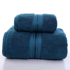 2pcs Soft Cotton Towel Set Thick Absorbent Bathroom Towels