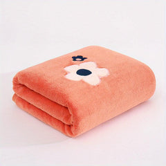 Soft Flower Pattern Bath Towel - Quick Dry & Absorbent - 55x12