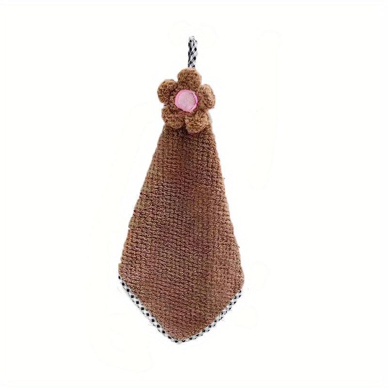 Coral Fleece Floral Hand Towel for Kitchen and Toilet